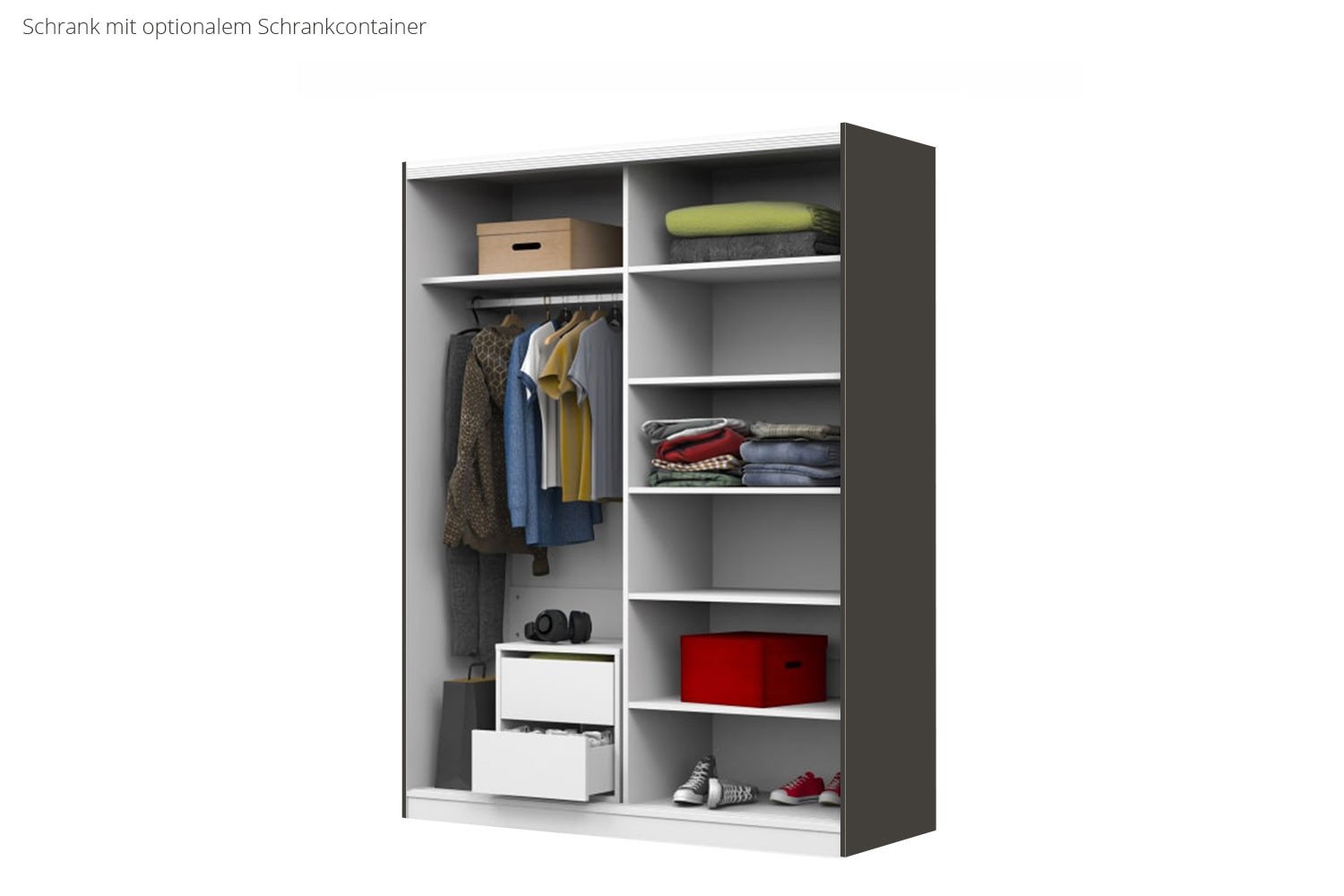 Meblik Uni Dark Kleiderschrank 160 Möbel Ihr - | Online-Shop Letz