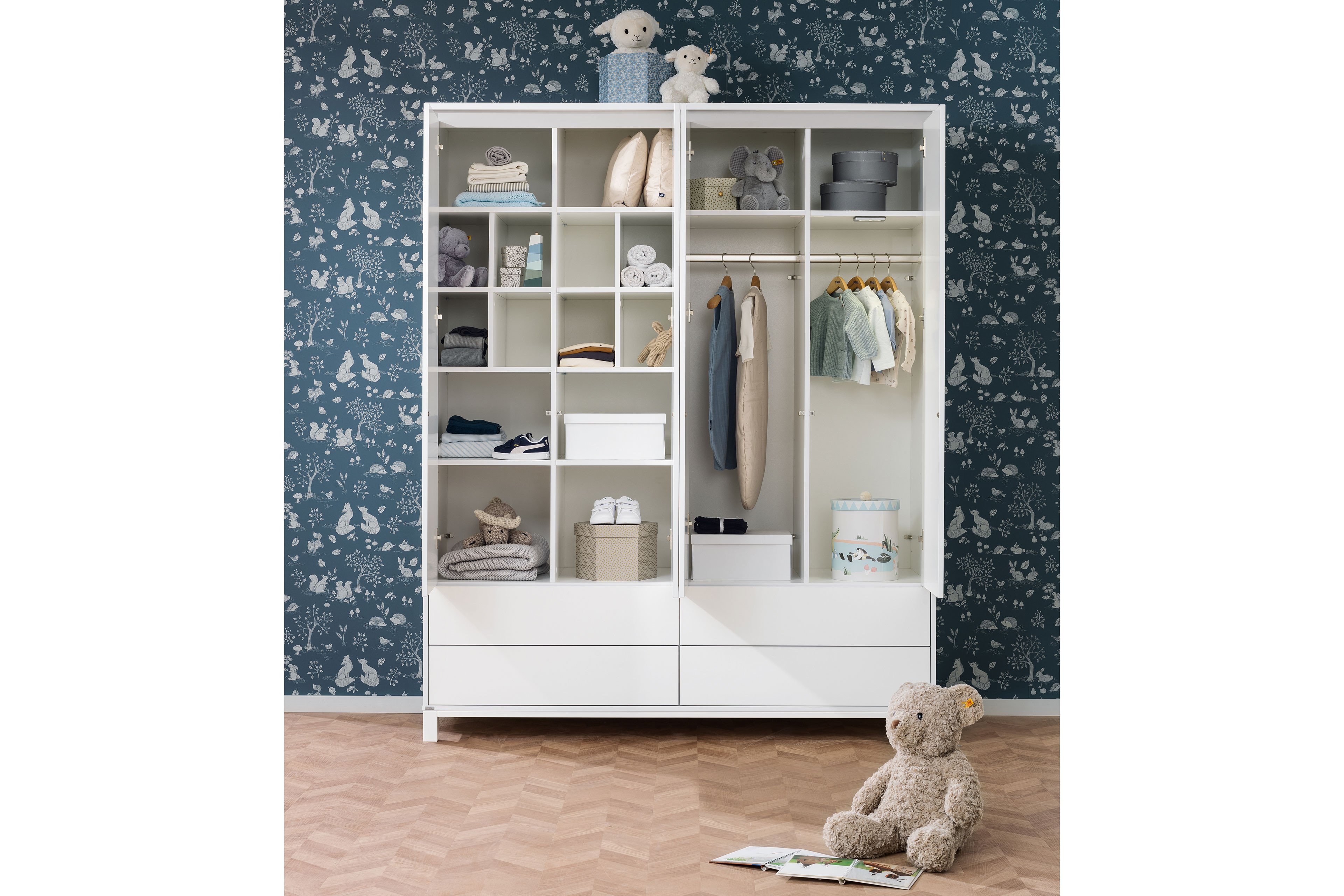 Paidi Olli Kleiderschrank weiß - blau | Möbel Letz - Ihr Online-Shop