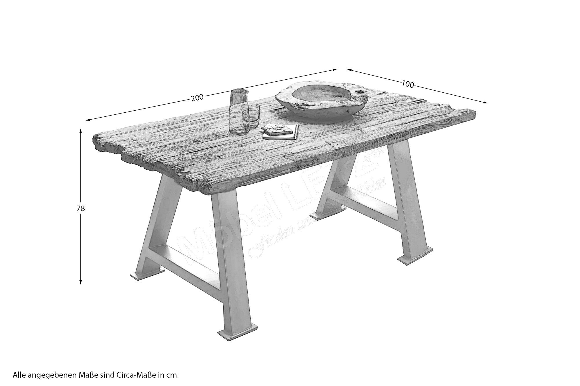 silbernerem Möbel Möbel Letz Gestell - Ihr | Esstisch SIT Online-Shop mit