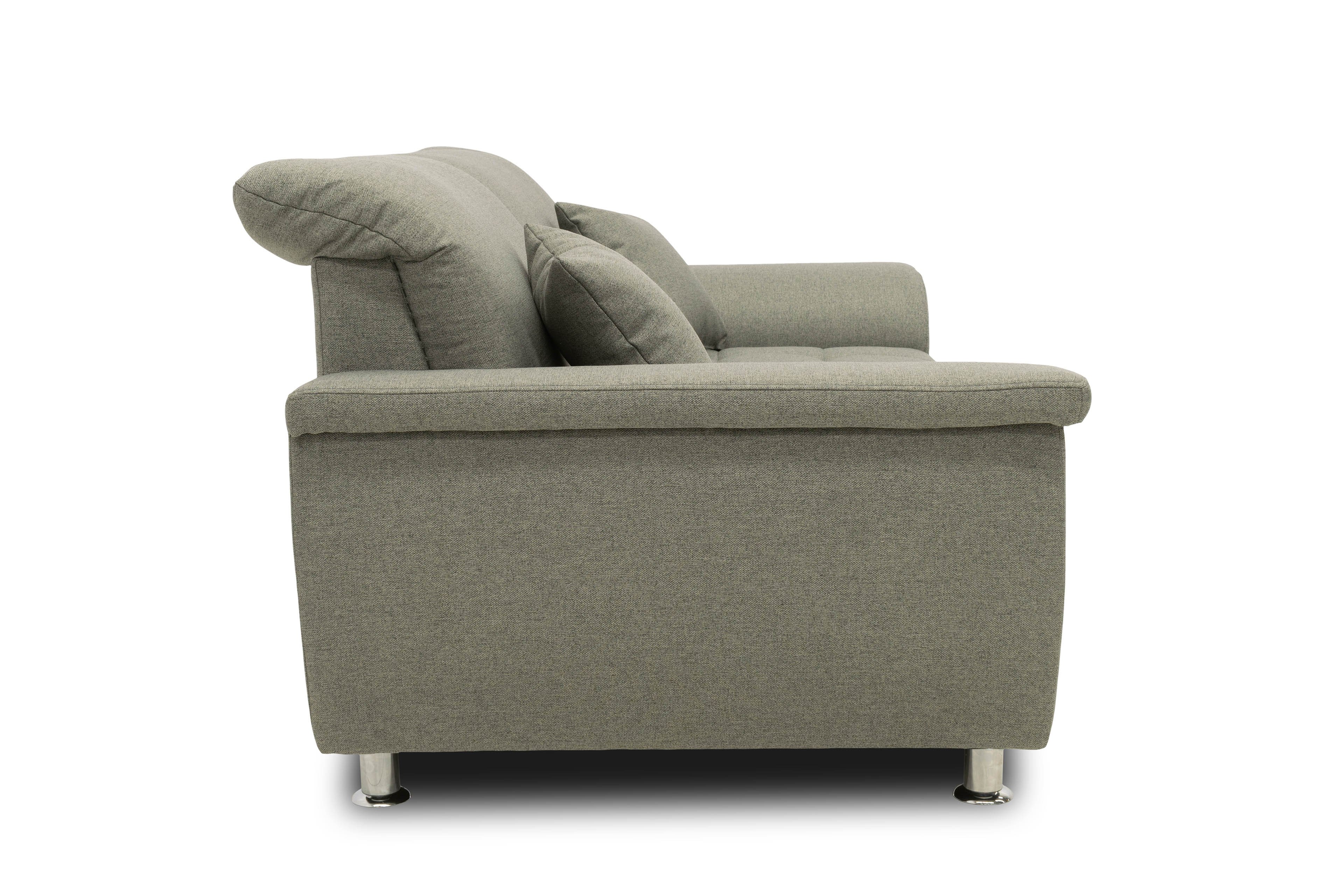 Domo Collection Franzi Couch 2-sitzig steel | Möbel Letz - Ihr Online-Shop