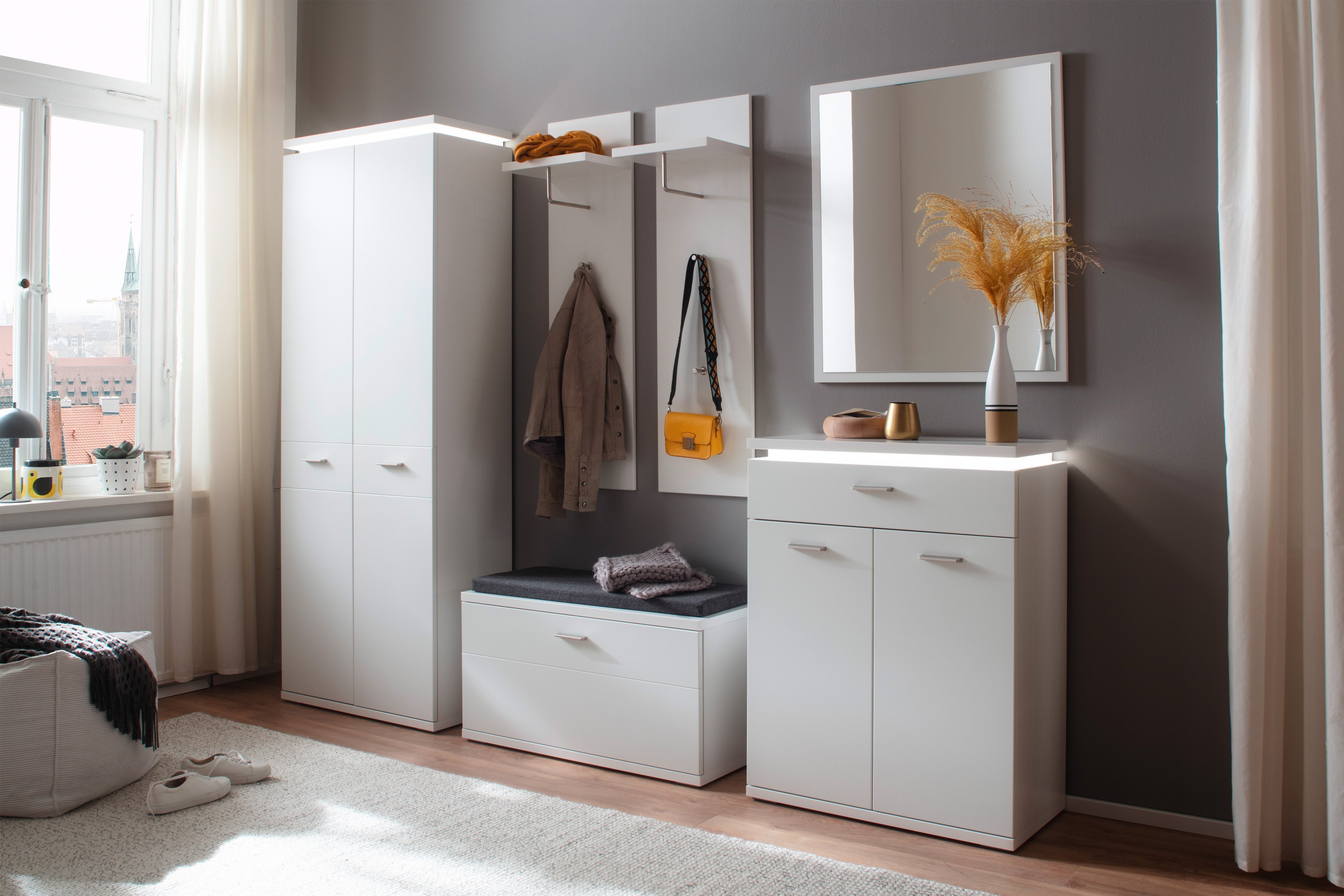 vito Tioso Garderobenset in Weiß matt Ihr Möbel - Online-Shop | Letz