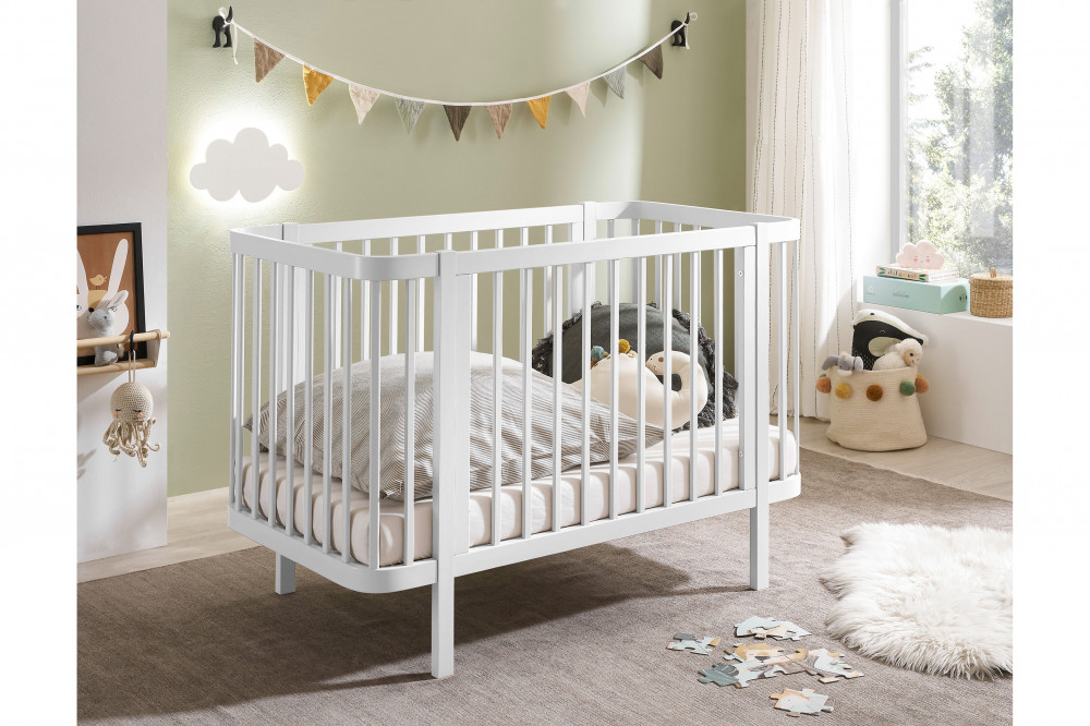Peppini von POL Power - Babybett Fichte weiß inklusive Kinderbett-Umbau