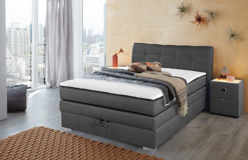 Amelie von Jockenhöfer - Boxspringbett grau mit Bettkasten