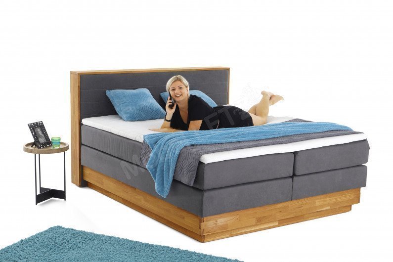 Moneta von COTTA - Boxspringbett 180 x 200 steel mit Bettkasten
