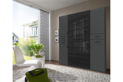 Danzig von Wimex - Kleiderschrank mit 4 Glastüren weiß