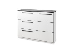 Denver von SchlafKONTOR trendline - Kombikommode ca. 125 cm breit weiß - graphit