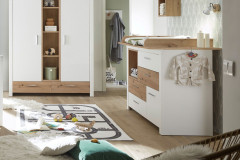 Filou-LE25 von POL Power - Kleiderschrank weiß - Artisan Eiche Nachbildung