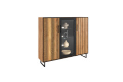 Bella-living von Elfo Möbel - Sideboard 3511 Eiche/ schwarz