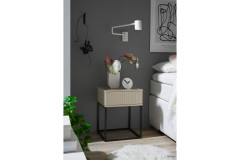 Marle von POL Power - Nachttisch ca. 52 cm hoch Artisan Eiche - Gestell schwarz