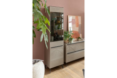 Reno-living von set one by Musterring - Couchtisch Glas taupe/ Metall graphit-schwarz