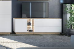 Faro-living von Mäusbacher - Wohnwand in Weiß/ Artisan Eiche