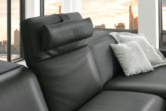 HU-RL25070 von Hukla - Ledersofa rechts anthrazit