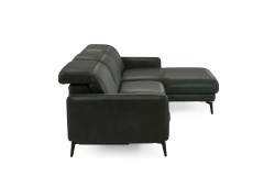 HU-RL25070 von Hukla - Ledersofa rechts anthrazit