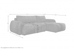 Wind von WERSAL - Polstersofa rechts grau