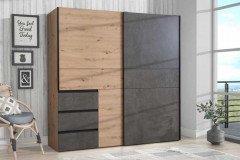 Möbel - Winn Schwebetürenschrank Beton Eiche Online-Shop 2 Letz | Forte Ihr Artisan -