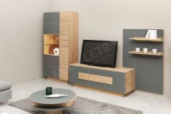 Vmontanara von Voglauer - Wohnwand 170 Wildeiche/ weiß