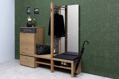 Vrock coming von Voglauer - Garderoben-Set Alteiche / Alpengranit