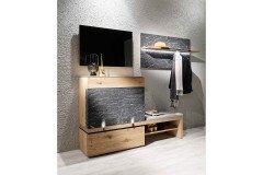 Vrock coming von Voglauer - Garderoben-Set Alteiche / Alpengranit