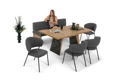 Vtektura living von Voglauer - Highboard Wildeiche rustiko/ Firneis dark