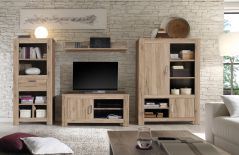 Lena von Easyfurn - Wohnwand Y8.941.13 Eiche San Remo Sand