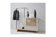 V/lacera sleeping von Voglauer - Kommode mit Kleiderständer taupe - Eiche