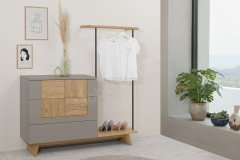 V/lacera sleeping von Voglauer - Kommode mit Kleiderständer taupe - Eiche