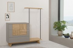 V/lacera sleeping von Voglauer - Kommode mit Kleiderständer taupe - Eiche